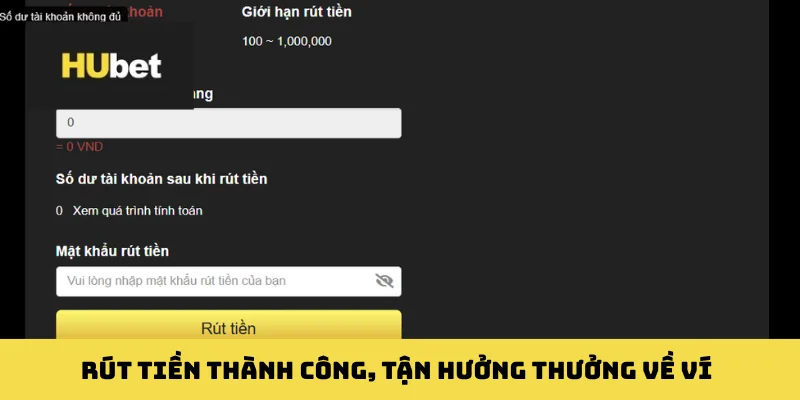 Rút tiền thành công, tận hưởng thưởng về ví